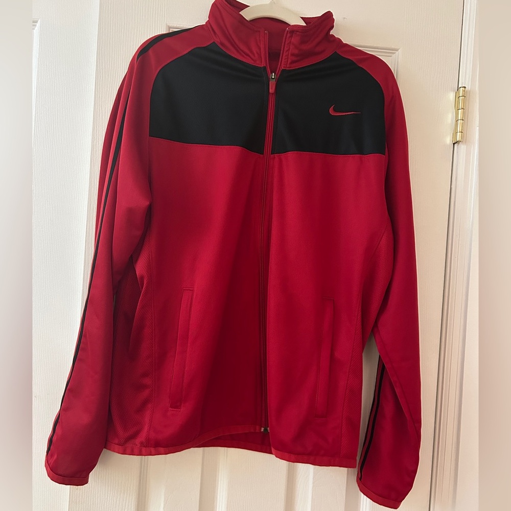 Nike rare Red Black Zip-Up Athletic Jacket Track Vintage 2000’s